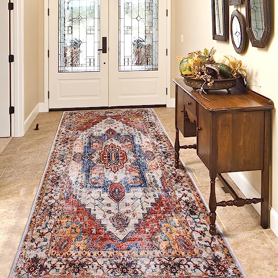 Non-Slip Bohemian Style Washable Hallway Runner Rug | Egoodhome™