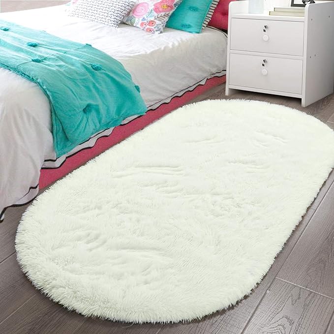 Fluffy Shaggy Area Rugs for Bedroom Bedside | Egoodhome™