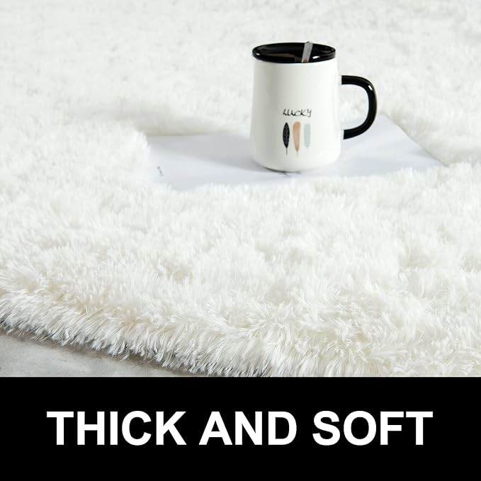 Fluffy Shaggy Area Rugs for Bedroom Bedside | Egoodhome™