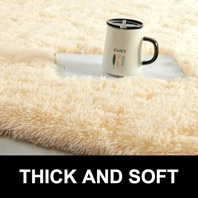 Fluffy Shaggy Area Rugs for Bedroom Bedside | Egoodhome™