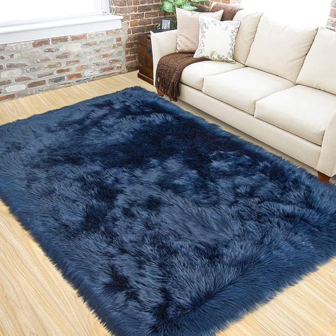 Washable Furry Durable Faux Throw Carpet | Egoodhome™