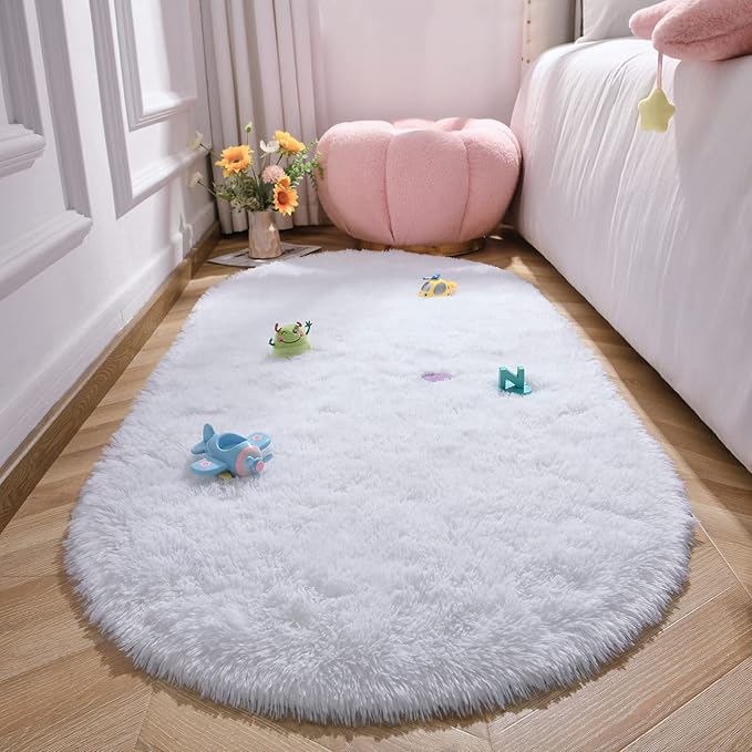 Fluffy Shaggy Area Rugs for Bedroom Bedside | Egoodhome™