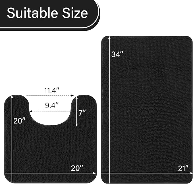 Soft Non Slip Bath Bathroom Rug Set | Egoodhome™