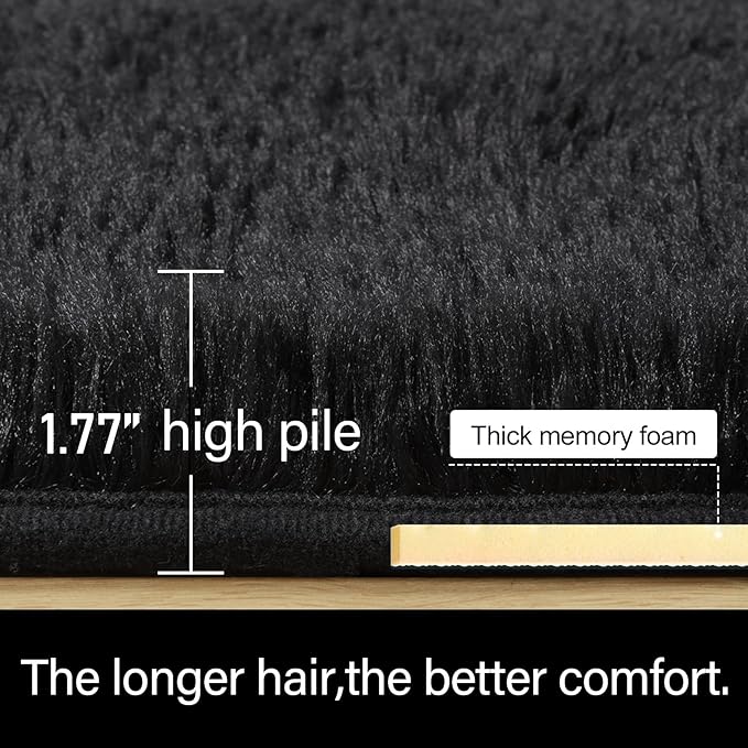 Fluffy Shaggy Area Rugs for Bedroom Bedside | Egoodhome™