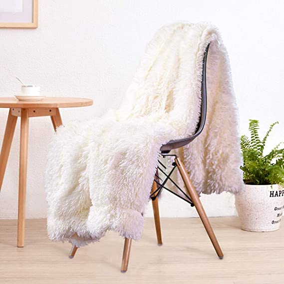 Washable Cozy Fluffy Soft Shaggy Faux Fur Blanket | Egoodhome™