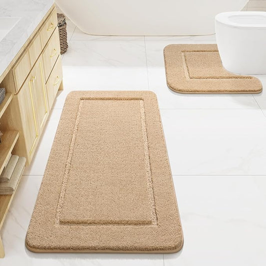 Soft Bath Rug Set 2 Piece Set, U-Shaped Bathroom Rugs | Egoodhome™