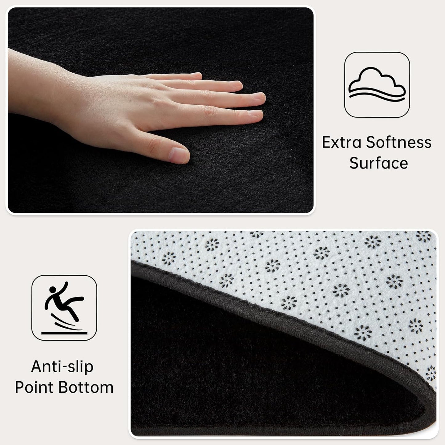 Solid-color Minimalist Washable Modern Area Rug | Egoodhome™