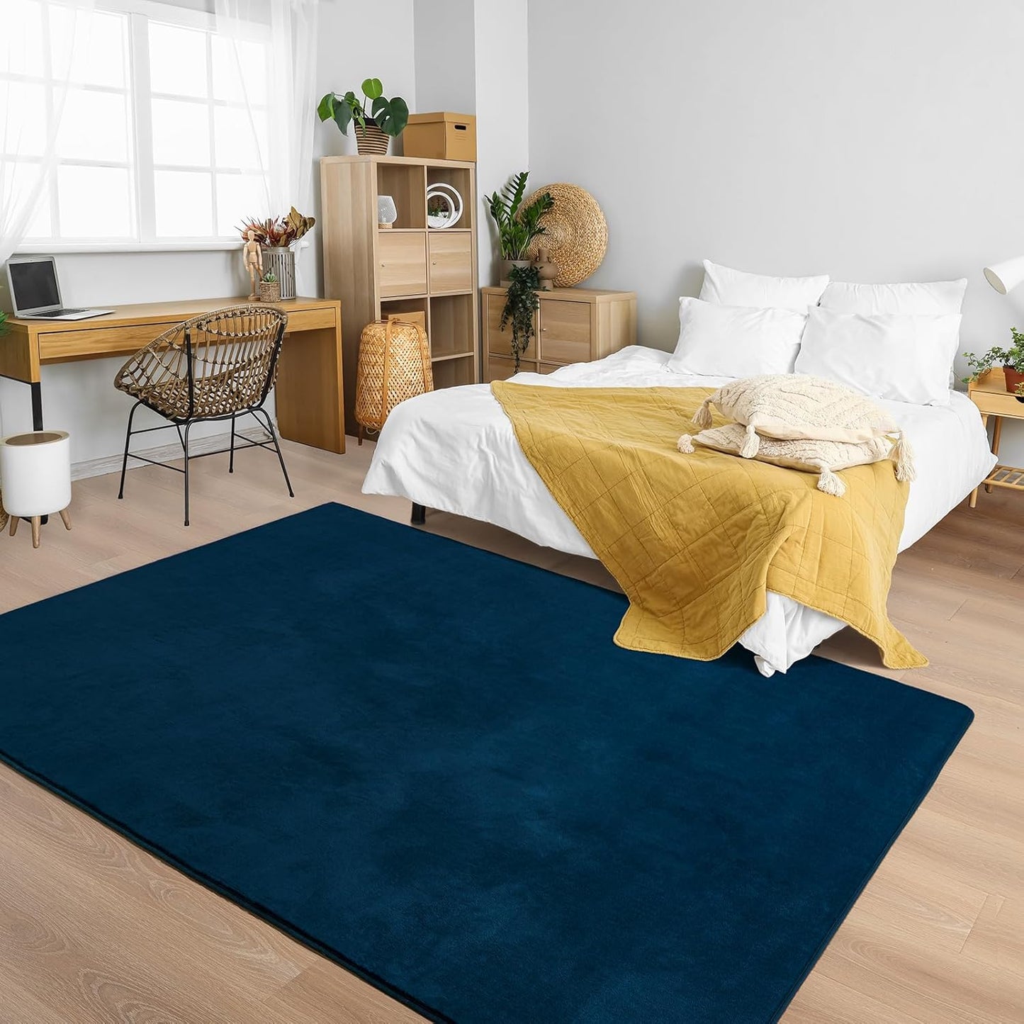 Solid-color Minimalist Washable Modern Area Rug | Egoodhome™