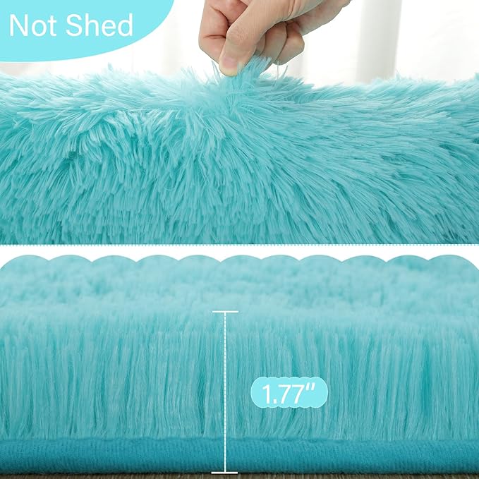 Fluffy Shaggy Area Rugs for Bedroom Bedside | Egoodhome™