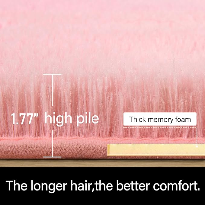 Fluffy Shaggy Area Rugs for Bedroom Bedside | Egoodhome™