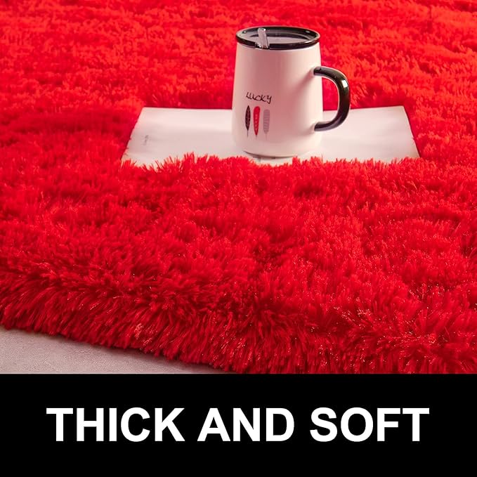 Fluffy Shaggy Area Rugs for Bedroom Bedside | Egoodhome™