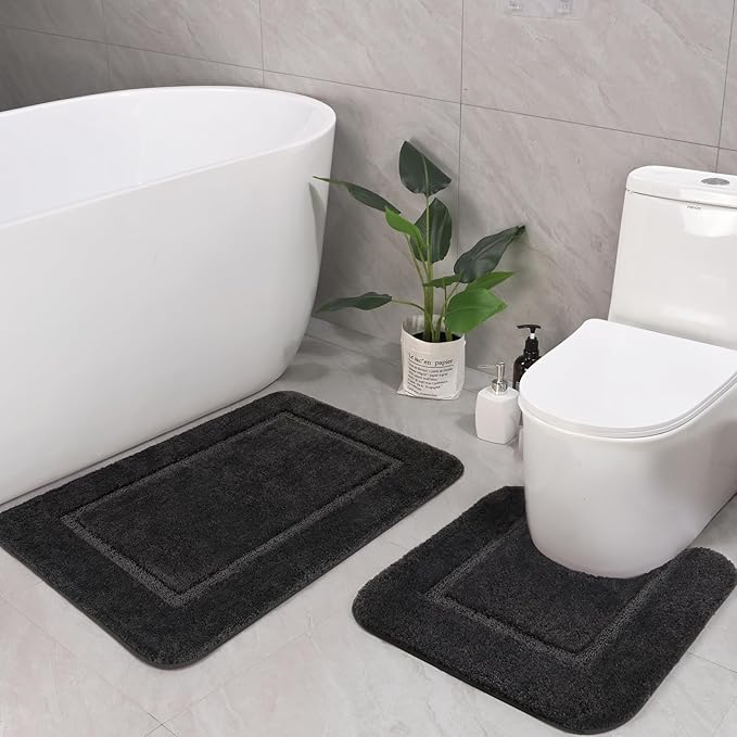 Soft Bath Rug Set 2 Piece Set, U-Shaped Bathroom Rugs | Egoodhome™