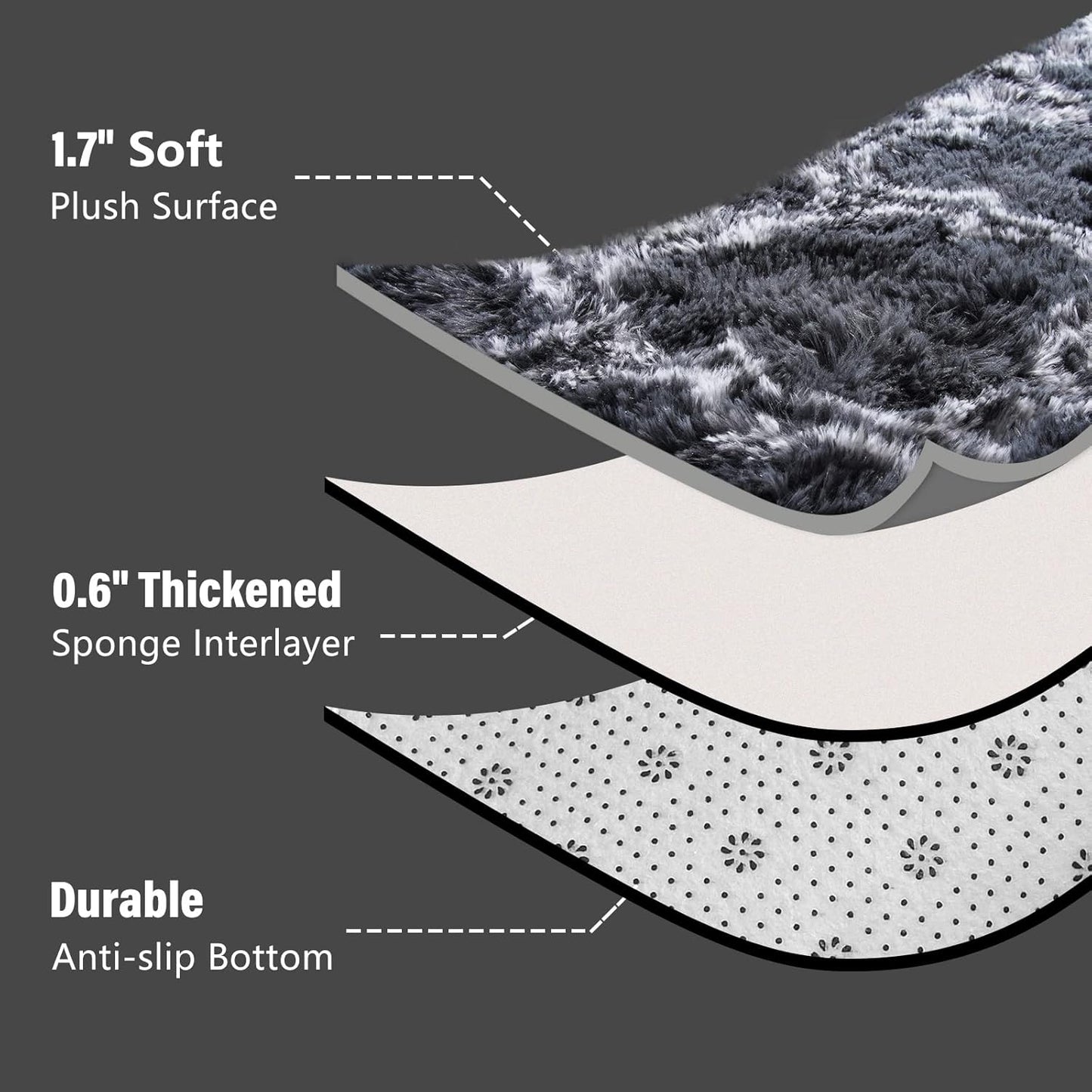 Geometric Plush Fluffy Modern Area Luxury Shag Rugs | MUSICWAKER™