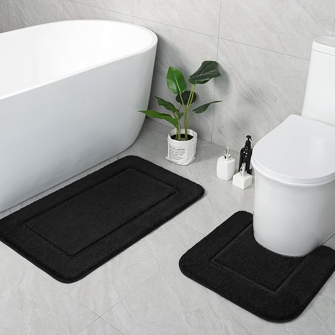 Soft Bath Rug Set 2 Piece Set, U-Shaped Bathroom Rugs | Egoodhome™
