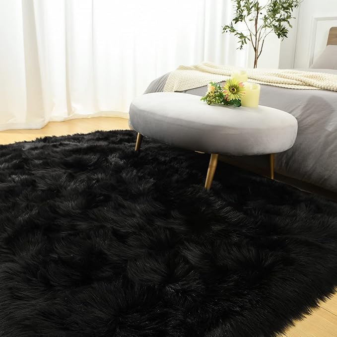 Washable Furry Durable Faux Throw Carpet | Egoodhome™