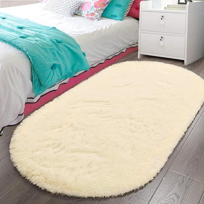 Fluffy Shaggy Area Rugs for Bedroom Bedside | Egoodhome™