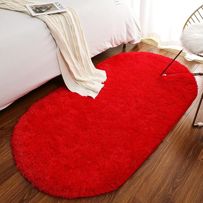 Fluffy Shaggy Area Rugs for Bedroom Bedside | Egoodhome™