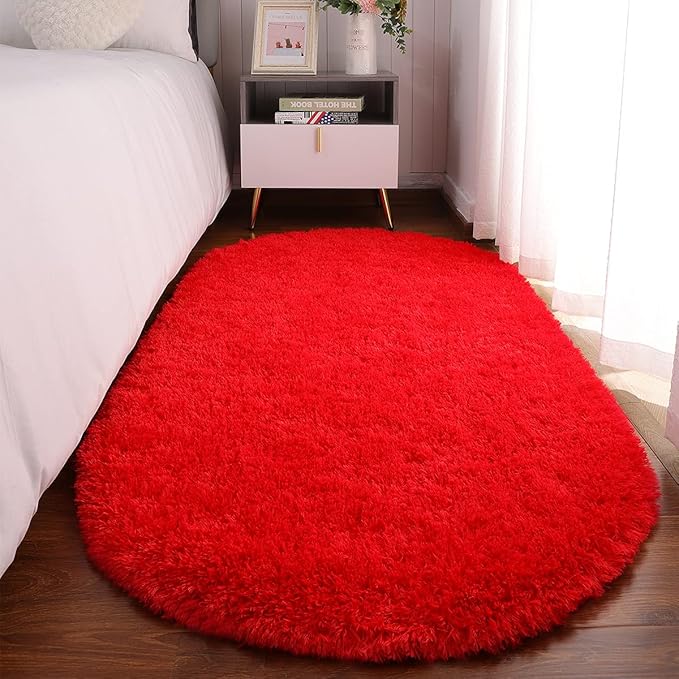 Fluffy Shaggy Area Rugs for Bedroom Bedside | Egoodhome™