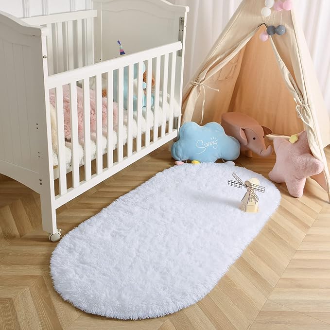 Fluffy Shaggy Area Rugs for Bedroom Bedside | Egoodhome™