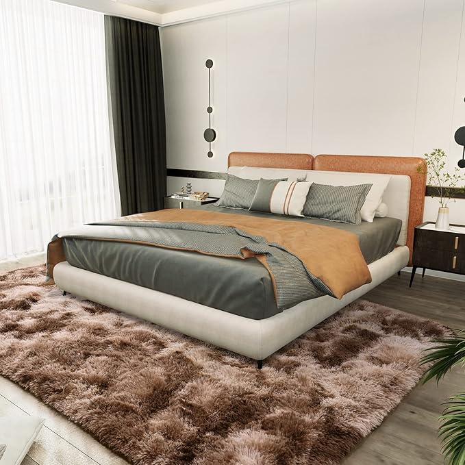 Luxury Fluffy Rainbow Colorful Area Rug | Egoodhome™