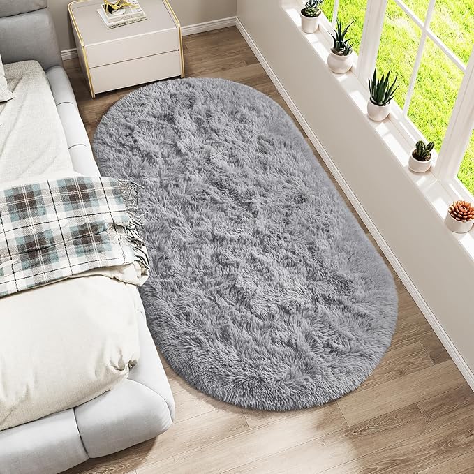 Fluffy Shaggy Area Rugs for Bedroom Bedside | Egoodhome™