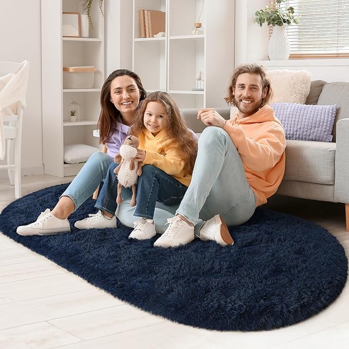 Fluffy Shaggy Area Rugs for Bedroom Bedside | Egoodhome™