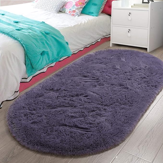 Fluffy Shaggy Area Rugs for Bedroom Bedside | Egoodhome™