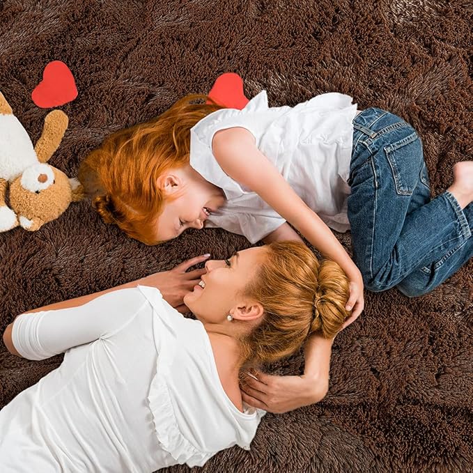 Fluffy Shaggy Area Rugs for Bedroom Bedside | Egoodhome™