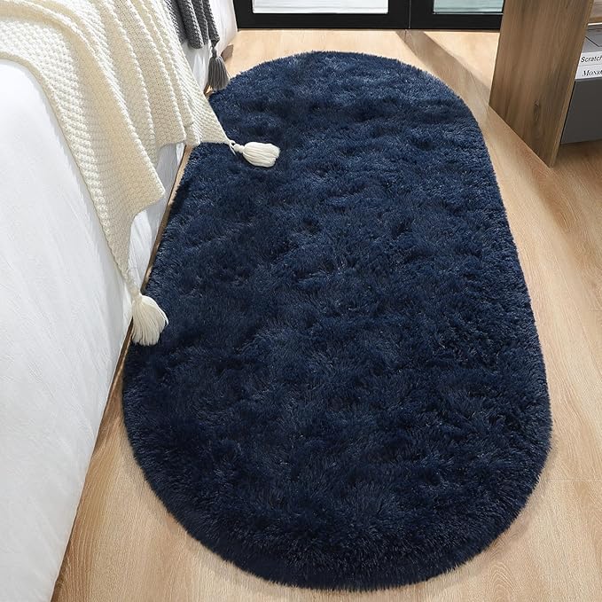 Fluffy Shaggy Area Rugs for Bedroom Bedside | Egoodhome™