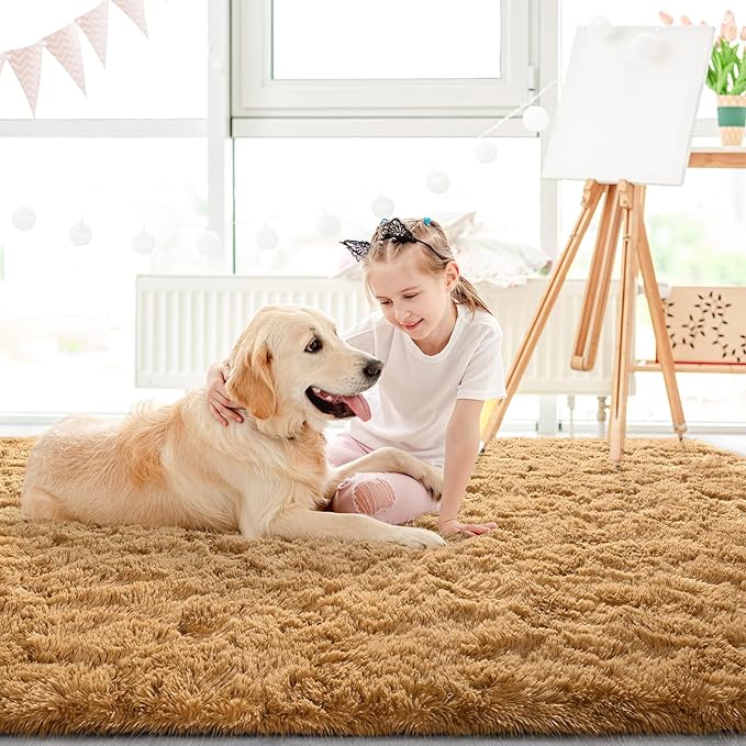 Fluffy Shaggy Area Rugs for Bedroom Bedside | Egoodhome™