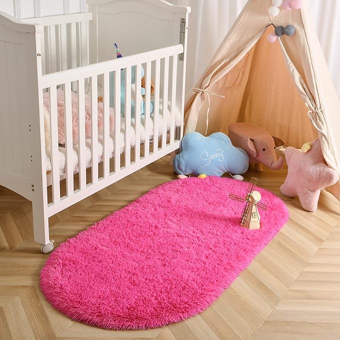 Fluffy Shaggy Area Rugs for Bedroom Bedside | Egoodhome™