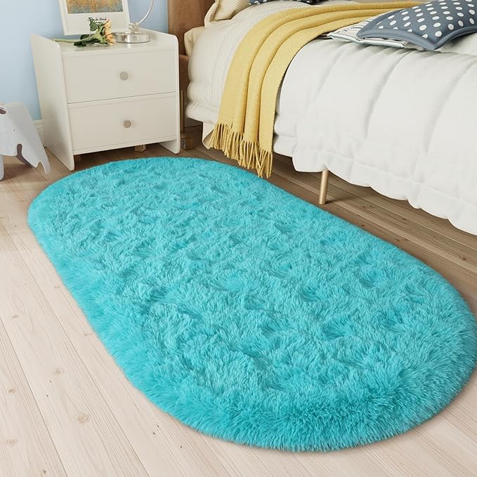 Fluffy Shaggy Area Rugs for Bedroom Bedside | Egoodhome™