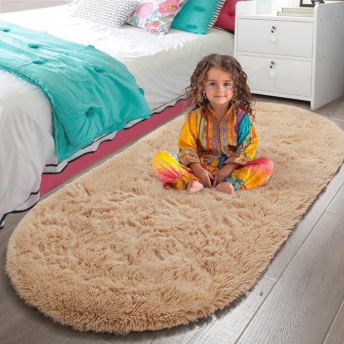 Fluffy Shaggy Area Rugs for Bedroom Bedside | Egoodhome™