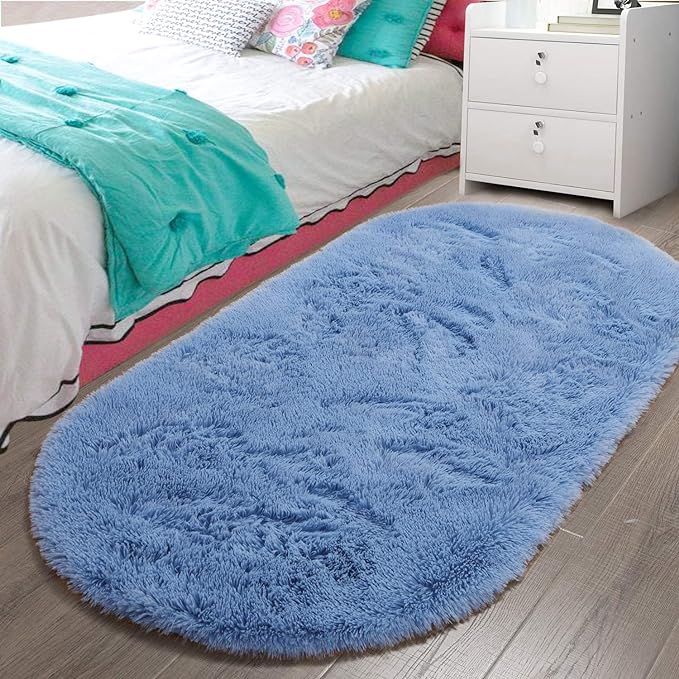 Fluffy Shaggy Area Rugs for Bedroom Bedside | Egoodhome™