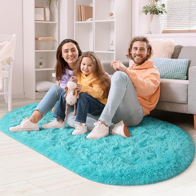 Fluffy Shaggy Area Rugs for Bedroom Bedside | Egoodhome™
