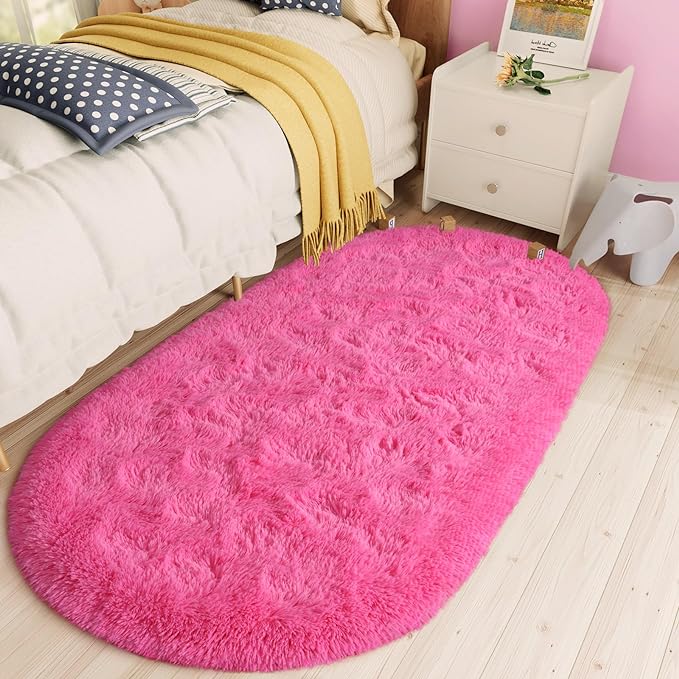 Fluffy Shaggy Area Rugs for Bedroom Bedside | Egoodhome™