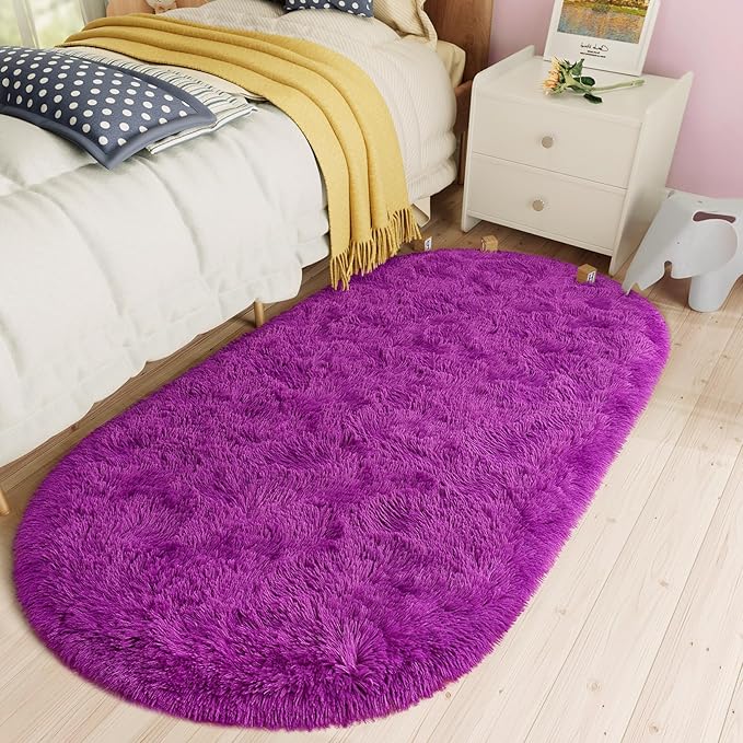 Fluffy Shaggy Area Rugs for Bedroom Bedside | Egoodhome™