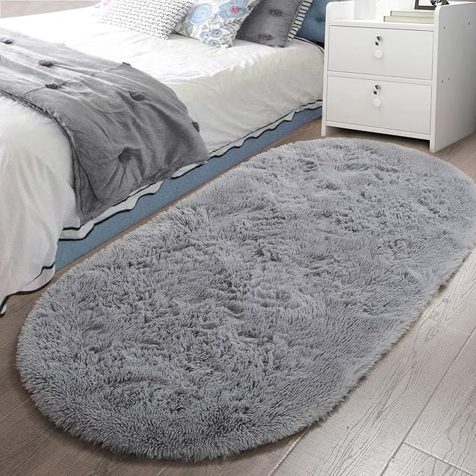Fluffy Shaggy Area Rugs for Bedroom Bedside | Egoodhome™
