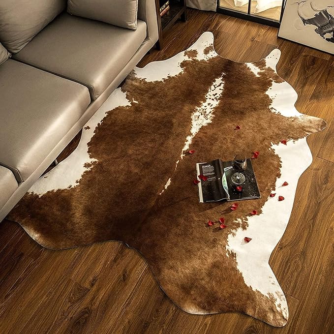 Stylish Cow Large Accent Western Rug | Egoodhome™