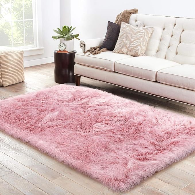 Washable Furry Durable Faux Throw Carpet | Egoodhome™