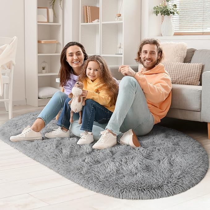 Fluffy Shaggy Area Rugs for Bedroom Bedside | Egoodhome™