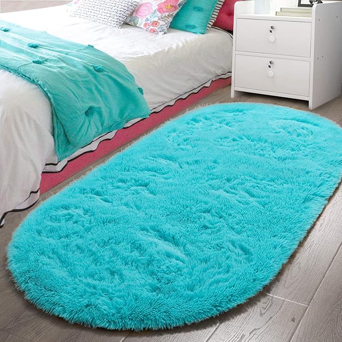 Fluffy Shaggy Area Rugs for Bedroom Bedside | Egoodhome™