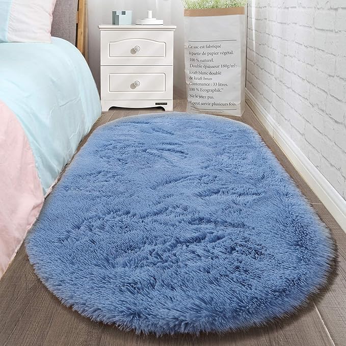 Fluffy Shaggy Area Rugs for Bedroom Bedside | Egoodhome™