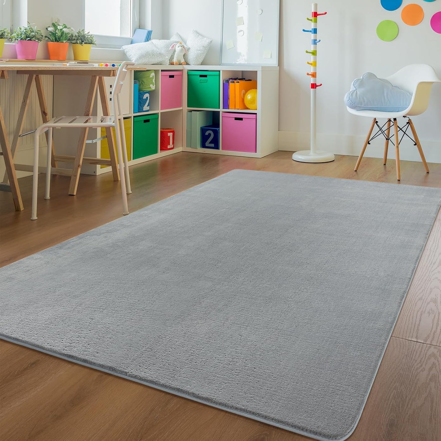 Solid-color Minimalist Washable Modern Area Rug | Egoodhome™