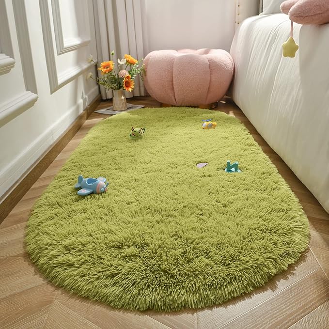 Fluffy Shaggy Area Rugs for Bedroom Bedside | Egoodhome™