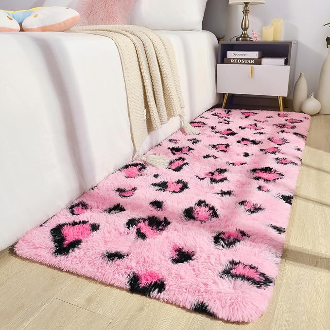 Leopard Print Non Shedding Fluffy Area Rug | Egoodhome™