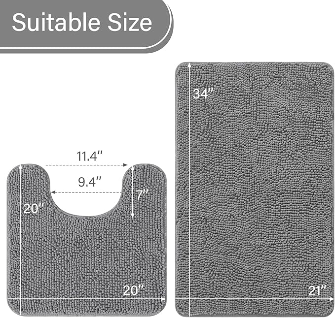 Soft Non Slip Bath Bathroom Rug Set | Egoodhome™