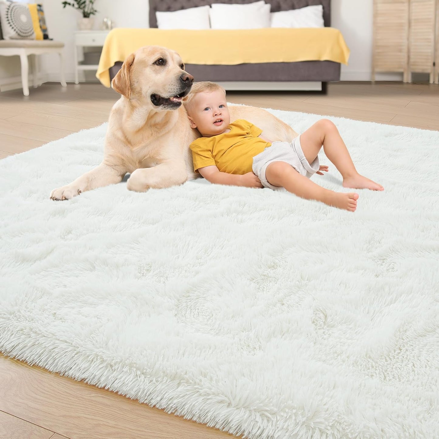 EGOODHOME Large Soft Fluffy  Modern Rug | Egoodhome™