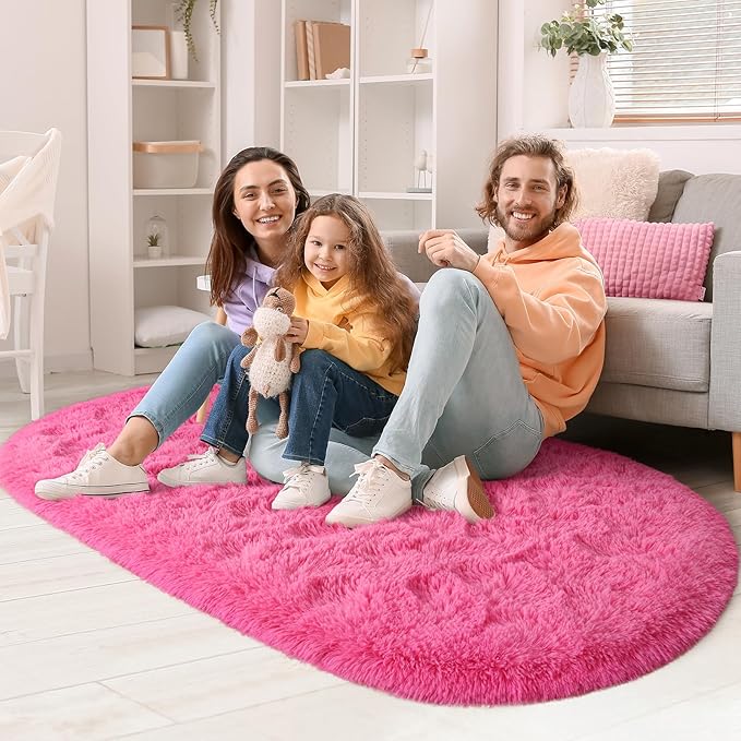 Fluffy Shaggy Area Rugs for Bedroom Bedside | Egoodhome™