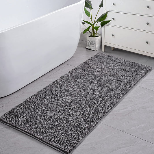 Washable Non Slip Shower Soft Plush Chenille Absorbent Rug | Egoodhome™